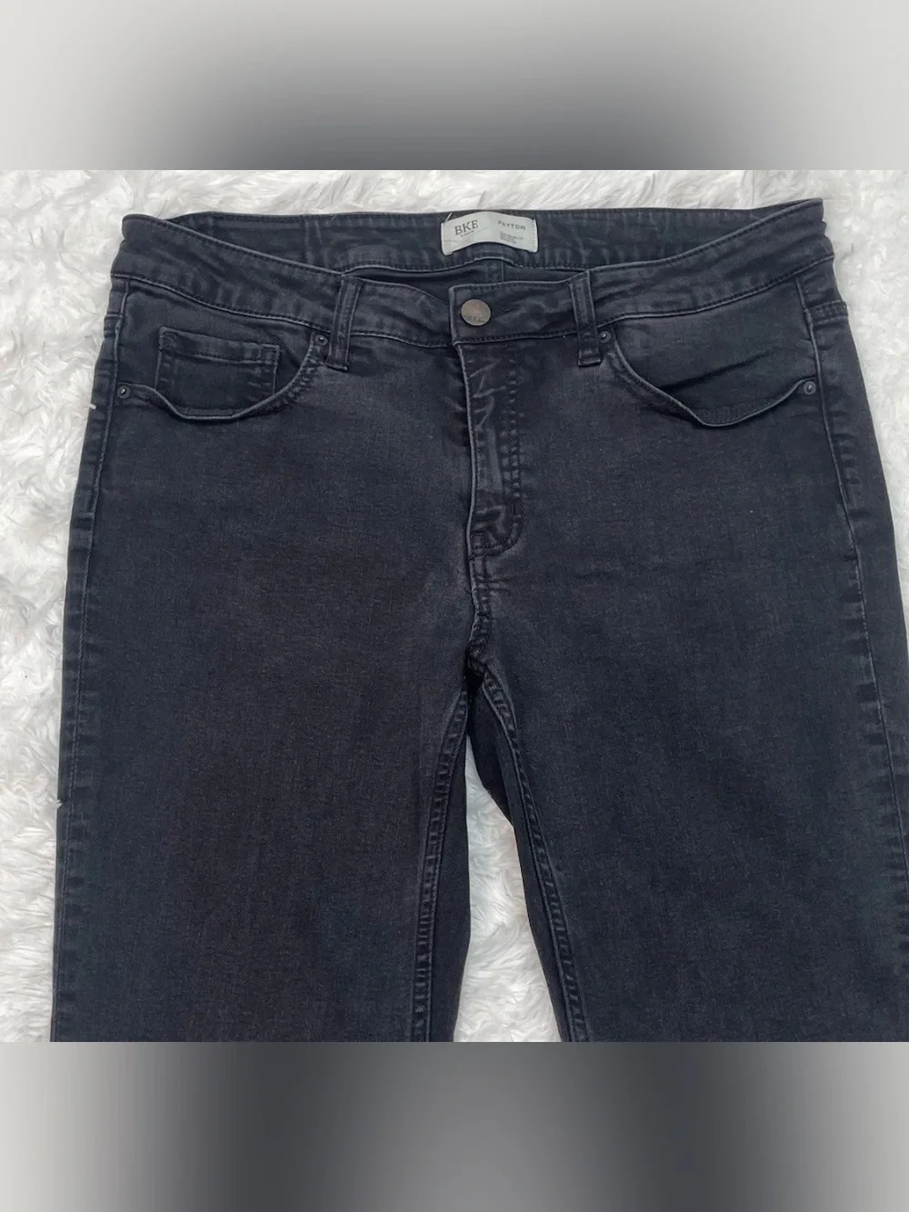 BKE Payton Bootcut Jeans Womens Size 31x31 Black Denim Stretch Buckle Mid Rise